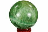 Polished Green Fluorite Sphere - Madagascar #106284-1